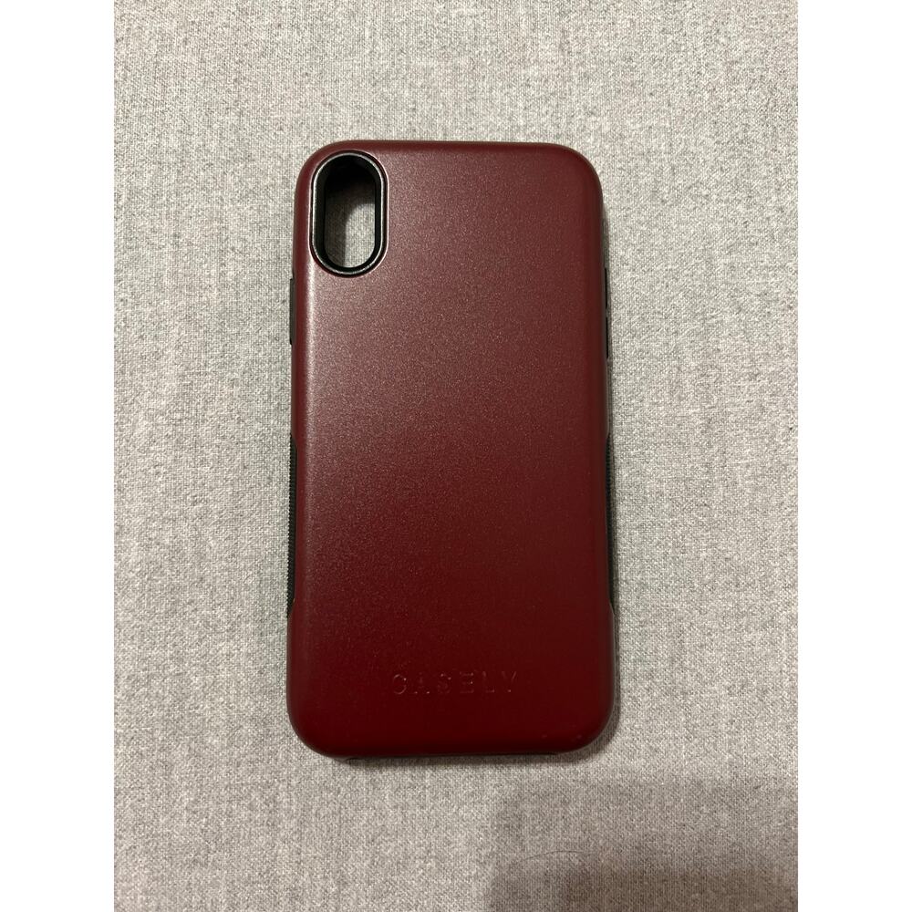 Casely Bold Burgundy Red on Black Case for iPhone XR